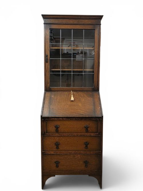 ANTIQUE OAK BUREAU BOOKCASE BY CWS C1920 - ADDITIONAL PHOTO 3