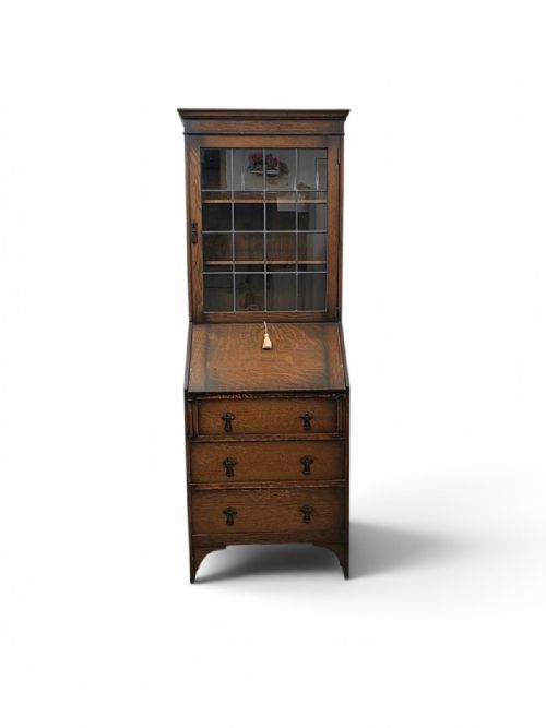ANTIQUE OAK BUREAU BOOKCASE BY CWS C1920 - ADDITIONAL PHOTO 11