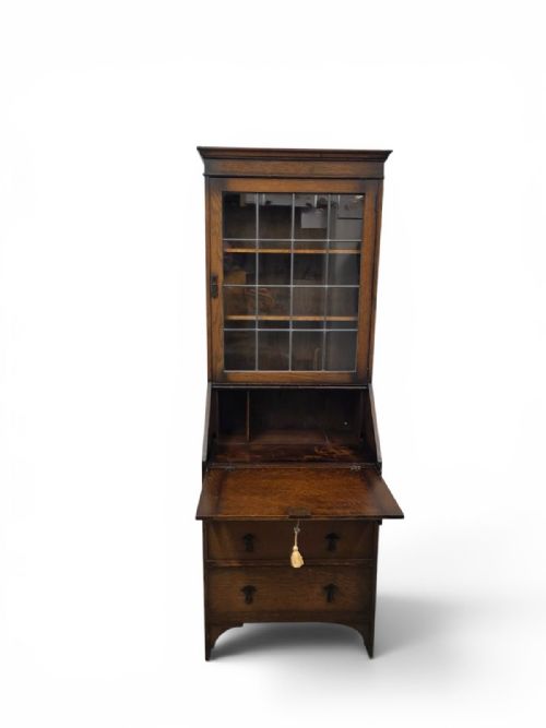 ANTIQUE OAK BUREAU BOOKCASE BY CWS C1920 - ADDITIONAL PHOTO 12