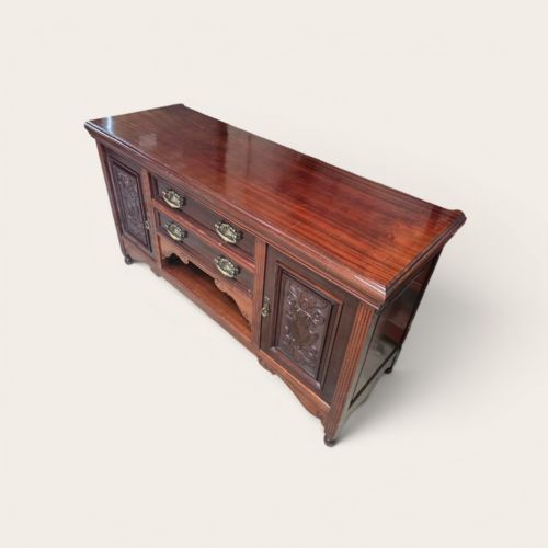 ANTIQUE SOLID MAHOGANY SIDEBOARD M D MILLER SONS NOTTINGHAM C1920 - ADDITIONAL PHOTO 1