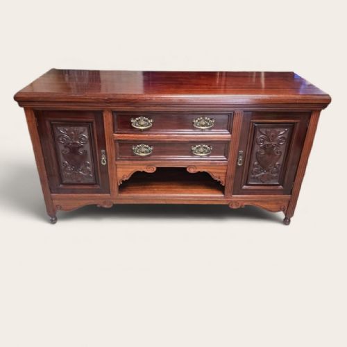 ANTIQUE SOLID MAHOGANY SIDEBOARD M D MILLER SONS NOTTINGHAM C1920 - ADDITIONAL PHOTO 7