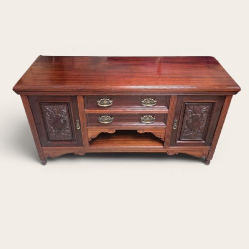 ANTIQUE SOLID MAHOGANY SIDEBOARD M D MILLER SONS NOTTINGHAM C1920 - ADDITIONAL PHOTO 8