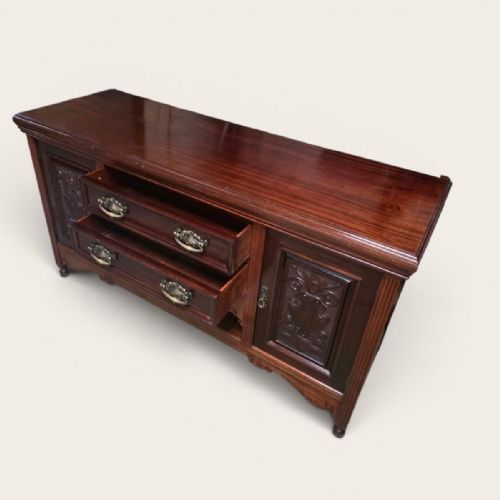 ANTIQUE SOLID MAHOGANY SIDEBOARD M D MILLER SONS NOTTINGHAM C1920 - ADDITIONAL PHOTO 9