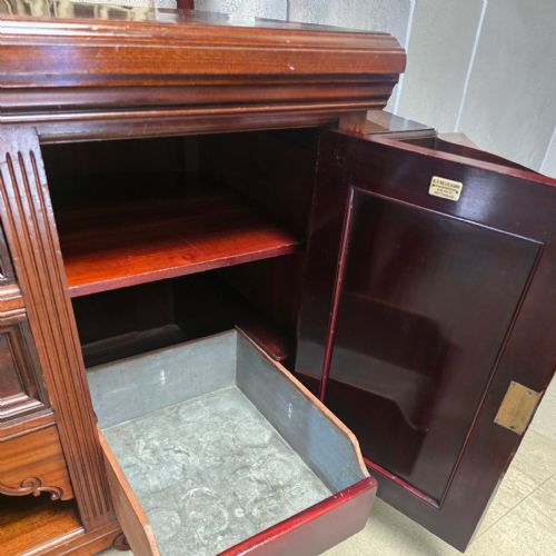ANTIQUE SOLID MAHOGANY SIDEBOARD M D MILLER SONS NOTTINGHAM C1920 - ADDITIONAL PHOTO 11