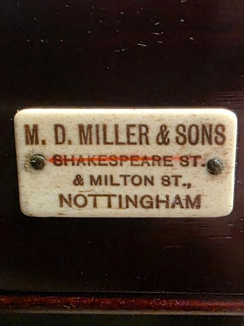 ANTIQUE SOLID MAHOGANY SIDEBOARD M D MILLER SONS NOTTINGHAM C1920 - ADDITIONAL PHOTO 12