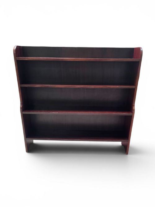 ANTIQUE LARGE OPEN BOOKCASE SOLID MAHOGANY C1930 - ADDITIONAL PHOTO 5