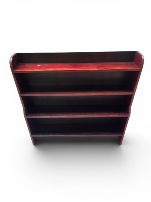 ANTIQUE LARGE OPEN BOOKCASE SOLID MAHOGANY C1930 - ADDITIONAL PHOTO 6
