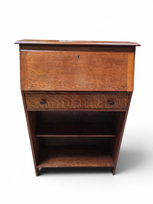ANTIQUE BUREAU OAK WOOD C1930 - ADDITIONAL PHOTO 2