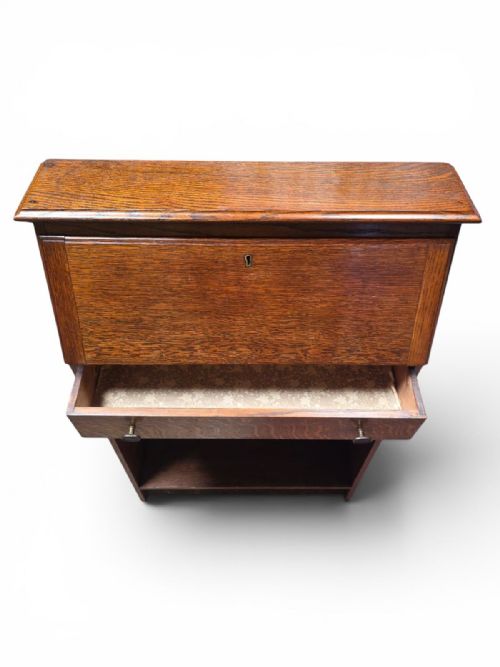 ANTIQUE BUREAU OAK WOOD C1930 - ADDITIONAL PHOTO 3