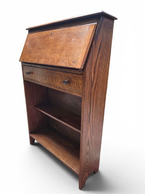 ANTIQUE BUREAU OAK WOOD C1930 - ADDITIONAL PHOTO 7