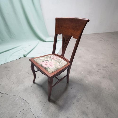 VINTAGE EDWARDIAN ART NOUVEAU SIDE CHAIR C1920 - ADDITIONAL PHOTO 2