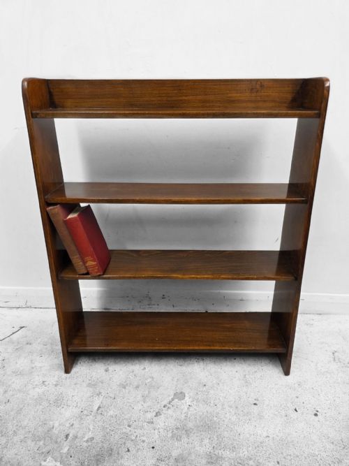fig 1. Antique Open Bookcase Solid Wood c1940