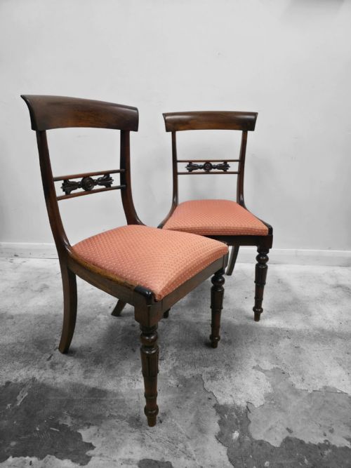Antique Victorian Revival Dining Chairs   Set of Two   c1890