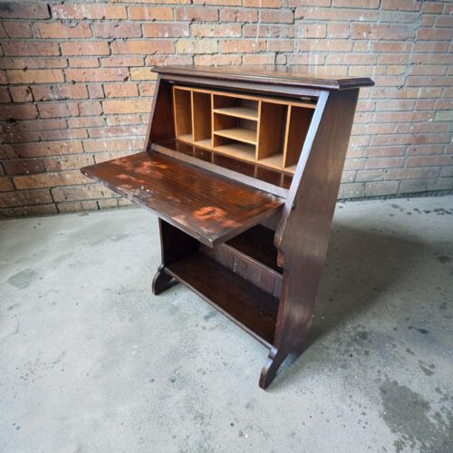Antique Edwardian Oak Bureau C1920