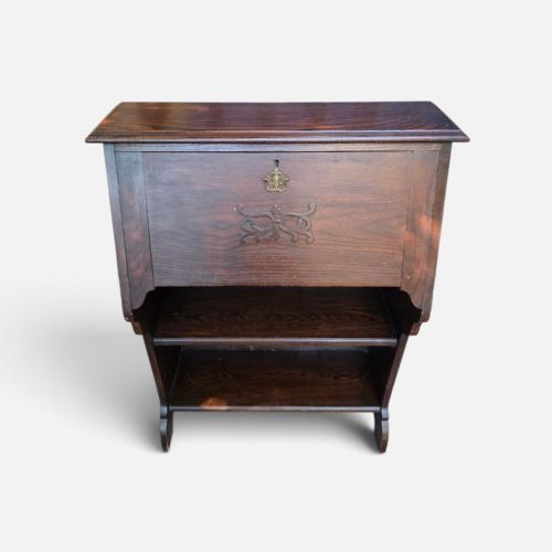 fig 1. Antique Edwardian Oak Bureau c1920