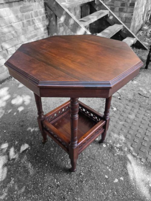 Antique Late Victorian Octagonal Occasional Side Table  c.1890