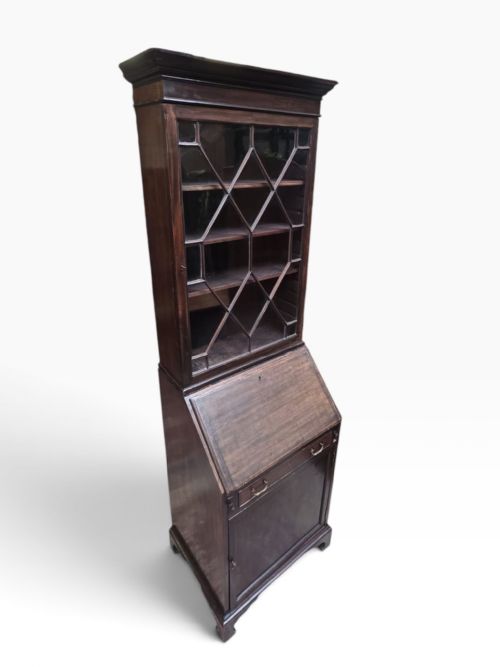 Antique Edwardian Mahogany Bureau Bookcase  Writing Desk  C1910