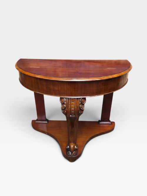 Antique William IV Mahogany Demi-lune Console Table  C1850