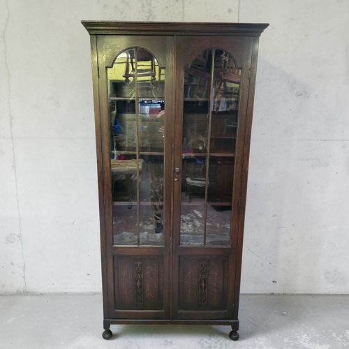 Antique Arts & Crafts Glazed Bookcase C.1910
