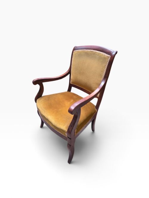 Antique Mahogany Upholstered Carver Armchair  C.1890
