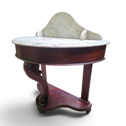 Antique Victorian Mahogany Marble Washstand  C1860