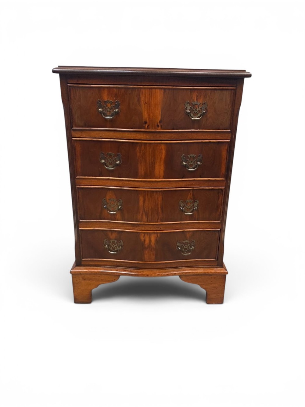 Antique Serpentine Bedside  Walnut  Chest  c1940