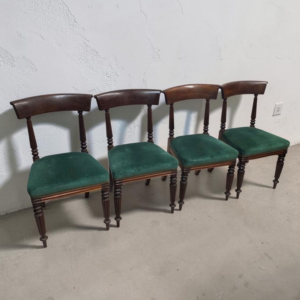 Antique Victorian Mahogany Dining Chairs  Set of Four   c1860