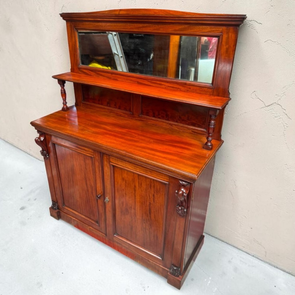 Antique Victorian Mahogany Mirror Back Sideboard   c1880