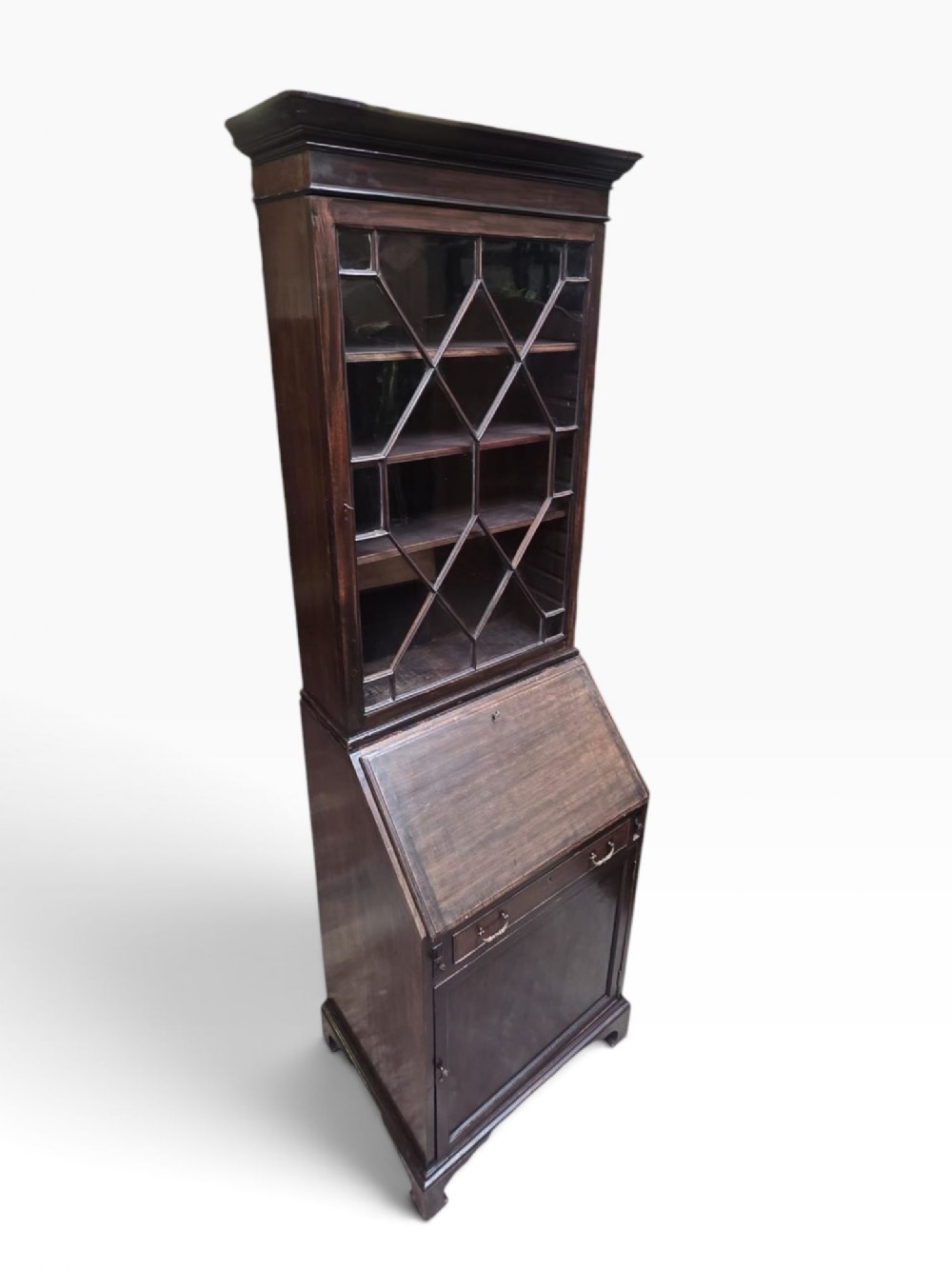 Antique Edwardian Mahogany Bureau Bookcase  Writing Desk  c1910