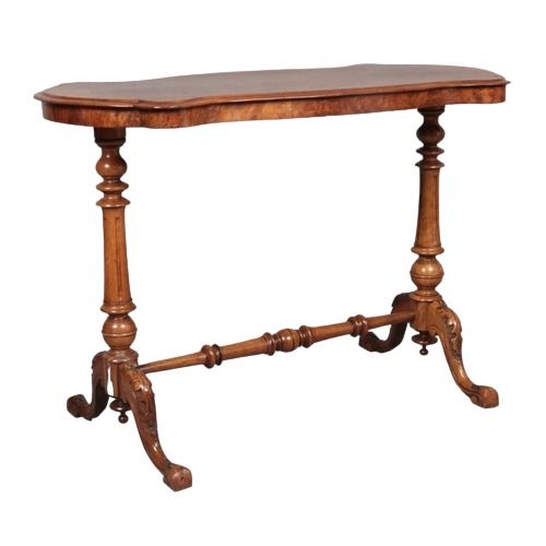 A Victorian burr walnut centre table