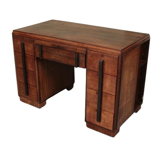 An Art Deco mahogany desk