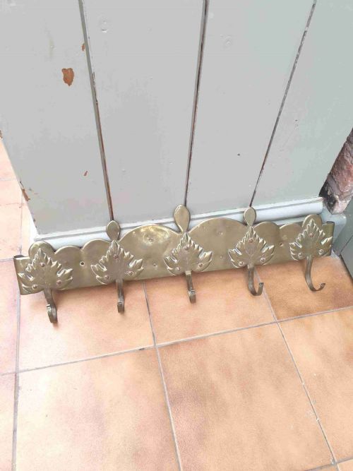 A Scarce Scottish Brass Arts and Crafts Wall Coat Hanger