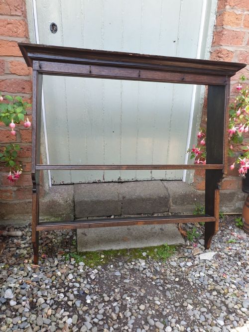 Original Small 18thc Welsh Oak Plate/delft Rack with Spoon Slots