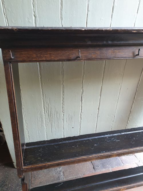 fig 1. ORIGINAL SMALL 18THC WELSH OAK PLATE/DELFT RACK WITH SPOON SLOTS