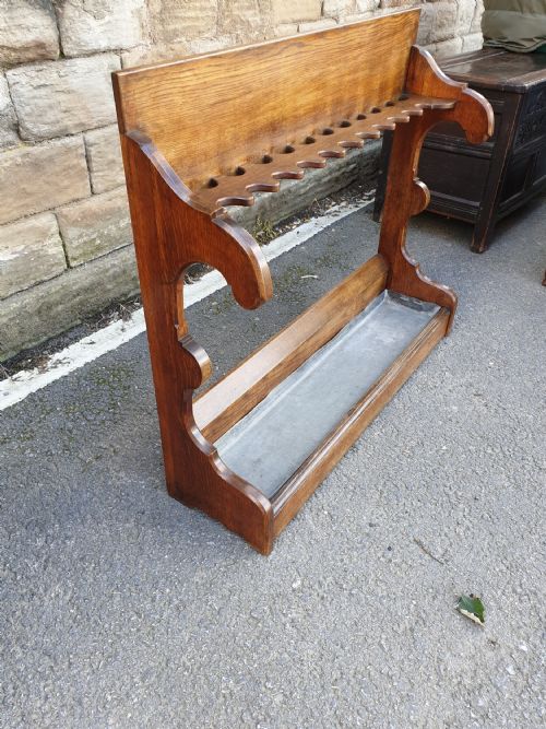 A Large 19thc Country House Size Oak Stick/umbrella Stand