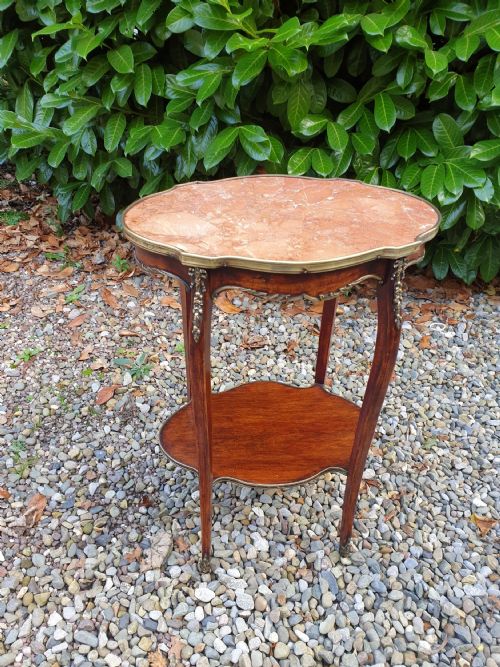 A 19thc French Mahogany Small,marble and Ormulu Mounted Occasional Table .