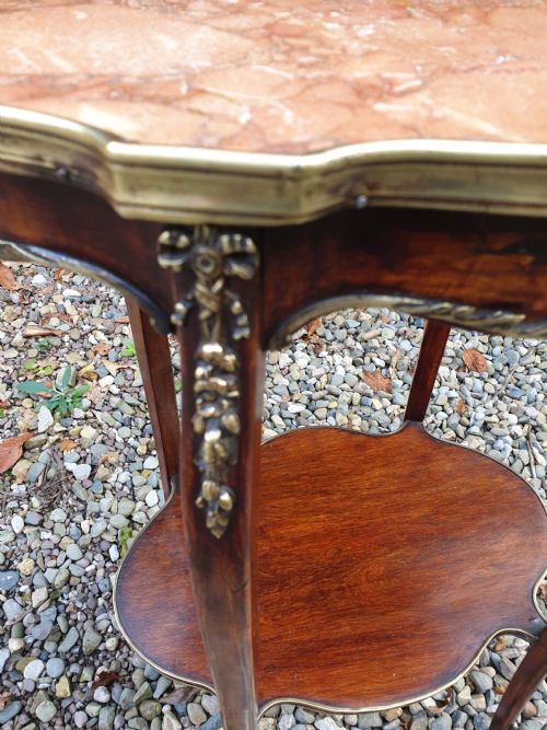fig 1. A 19thc FRENCH MAHOGANY SMALL,MARBLE AND ORMULU MOUNTED OCCASIONAL TABLE .