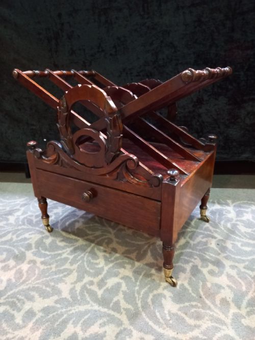 Fine Late Georgian Rosewood Canterbury /Magazine Rack