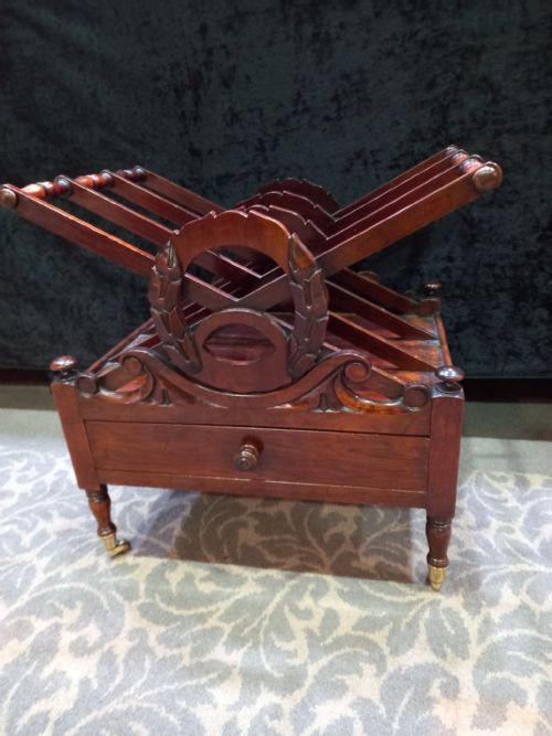 fig 1. FINE LATE GEORGIAN ROSEWOOD CANTERBURY /MAGAZINE RACK 