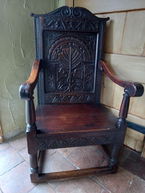 Rare Large Early 17th Century Oak Wainscot/masters Armchair