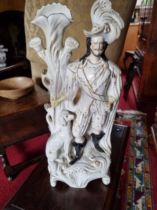 A Massive 19thc Staffordshire Figure(spill Vase) of William Tell