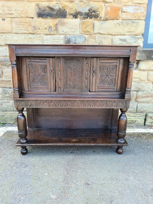 Small 17th Century Carved Two Tier Buffet