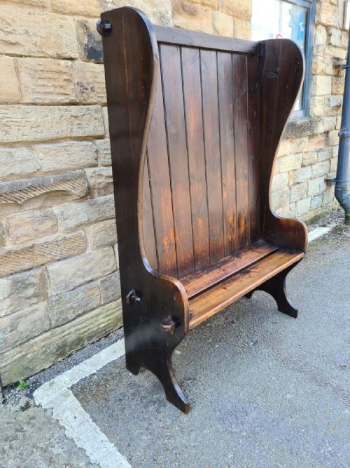 19thc  West Country Patinated Pine Wing Back Settle