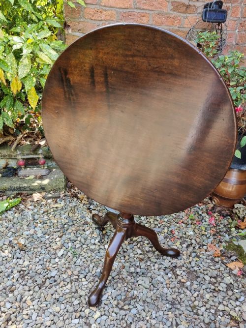 Georgian Birdcage Mahogany One Piece Tripod Table
