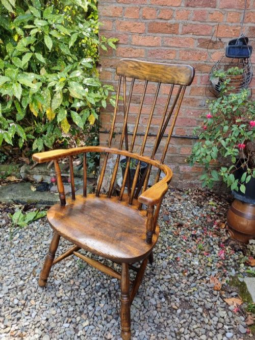 Naive  19thc High Back Windsor Type Armchair