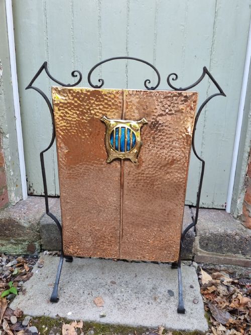 Scarce Arts and Crafts Copper Fire Screen