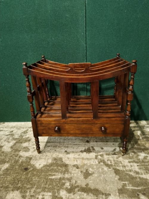 Georgian Mahogany Canterbury (Magazine/music ) Rack with Drawer.
