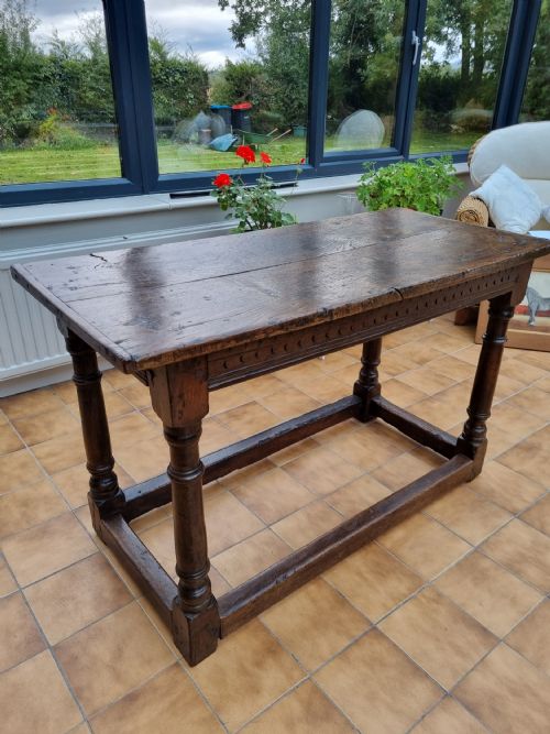 Small Post Tudor 17thc Oak Serving Table