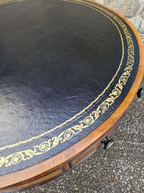 fig 1. A GOOD GEORGIAN ROUND DRUM TABLE MAHOGANY AND EBONY