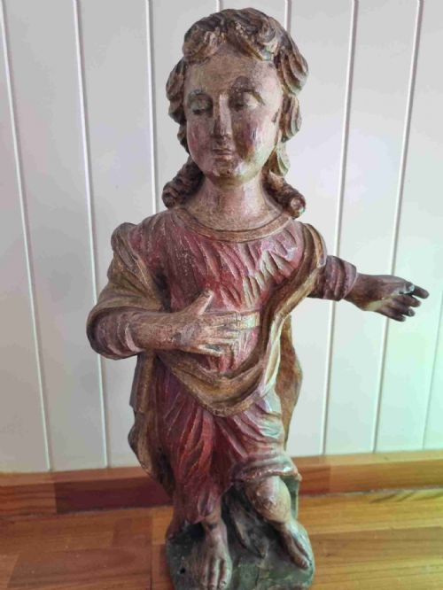 A Late 16thc European Polychrome Carving of a Male